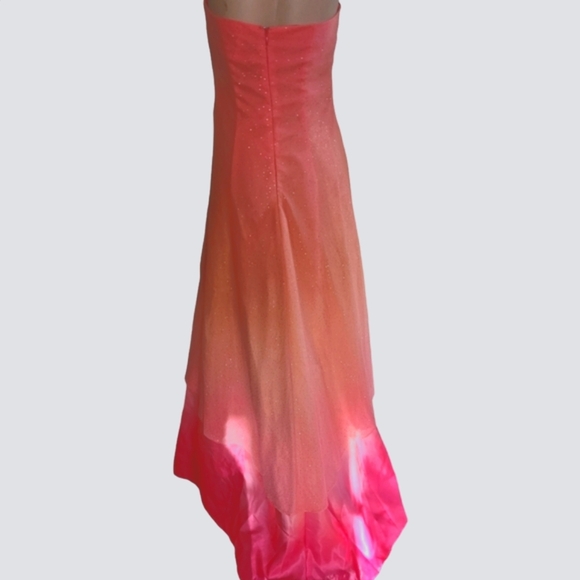 Jump Apparel Rainbow Sherbert Pink Orange Strapless Sparkle Dress Size 5/6 - Picture 7 of 16
